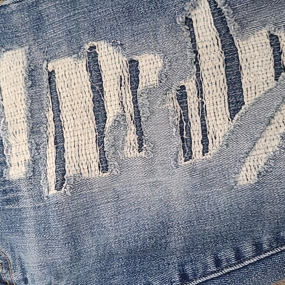 American Eagle Mens Distressed Shorts Denim PATCH size 30 - Picture 2 of 7